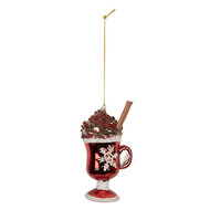 Clayre &amp; Eef   | Kersthanger Rood Bruin 7x6x12 cm | 6GL5289