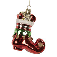 Clayre & Eef | Kersthanger Rood Wit 9x4x10 cm | 6GL5291