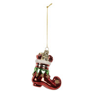 Clayre & Eef | Kersthanger Rood Wit 9x4x10 cm | 6GL5291