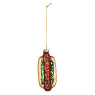 Clayre & Eef | Kersthanger Goudkleurig Rood 4x3x10 cm | 6GL5297