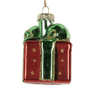 Clayre & Eef | Kersthanger Rood Groen 4x4x6 cm | 6GL5300