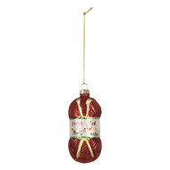Clayre & Eef | Kersthanger Rood Wit Ø 5x10 cm | 6GL5306