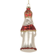 Clayre &amp; Eef   | Kersthanger Rood Wit 5x5x15 cm | 6GL5324