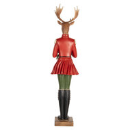 Clayre &amp; Eef   | Decoratie Rendier Bruin Rood 23x19x77 cm | 5PR0189