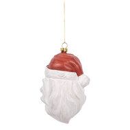 Clayre & Eef | Decoratie Hanger Kerstman Wit Rood 9x7x15 cm | 66083