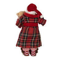 Clayre & Eef | Kerstdecoratie Kerstman Rood Wit 16x10x27 cm | 65589