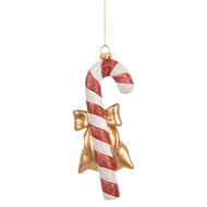 Clayre &amp; Eef   | Decoratie hanger Zuurstok Rood Wit 8x3x18 cm | 66084