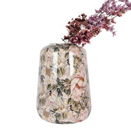 Clayre &amp; Eef   | Decoratie Vaas Grijs Roze &oslash; 37x49 cm | 65885