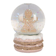 Clayre &amp; Eef   | Sneeuwbol Bruin Transparant &oslash; 5x7 cm | 66086