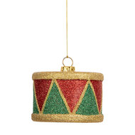 Clayre & Eef | Decoratie Hanger Trommel Rood Groen ø 7x5 cm | 66088