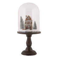 Clayre &amp; Eef   | Glazen Stolp met decoratie LED Bruin &oslash; 17x36 cm / 2xAAA | 6GL5190
