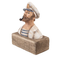 Clayre & Eef | Decoratie Kapitein Beige Bruin 16x8x20 cm | 6H2427