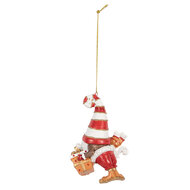 Clayre & Eef | Decoratie hanger kerstman Rood Wit 8x4x10 cm | 6PR5301