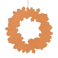 Clayre & Eef | Decoratie hanger Krans Bruin Wit ø 18x2 cm | 6PR5321