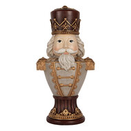 Clayre & Eef | Kerstdecoratie Notenkraker Bruin Grijs 16x10x30 cm | 6PR5365