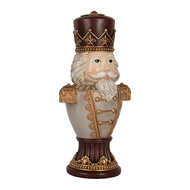 Clayre & Eef | Kerstdecoratie Notenkraker Bruin Grijs 16x10x30 cm | 6PR5365
