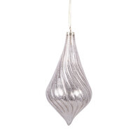 Clayre & Eef | Kerstbal Zilverkleurig ø 8x17 cm | 6GL5143