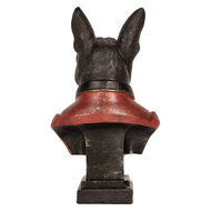 Clayre & Eef | Decoratie Buste Hond Zwart Rood 15x12x26 cm | 6PR5577