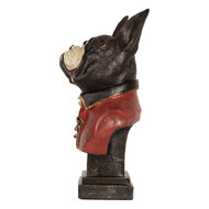 Clayre & Eef | Decoratie Buste Hond Zwart Rood 15x12x26 cm | 6PR5577