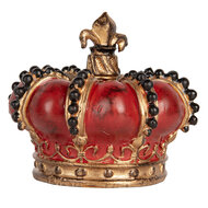 Clayre & Eef | Decoratie Kroon Rood Goudkleurig ø 13x11 cm | 6PR5583