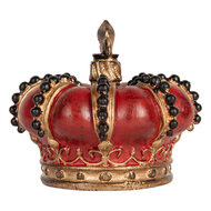 Clayre & Eef | Decoratie Kroon Rood Goudkleurig ø 13x11 cm | 6PR5583