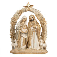 Clayre & Eef | Kerstdecoratie Kerstgroep Beige Goudkleurig 19x7x24 cm | 6PR5646