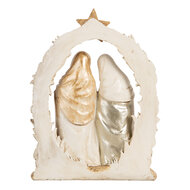 Clayre & Eef | Kerstdecoratie Kerstgroep Beige Goudkleurig 19x7x24 cm | 6PR5646
