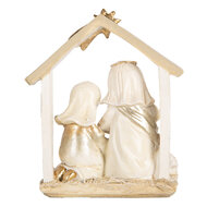 Clayre & Eef | Kerstdecoratie Kerstgroep Beige Goudkleurig 10x5x12 cm | 6PR5648
