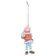 Clayre &amp; Eef   | Decoratie hanger elf Bruin Blauw 5x4x11 cm | 6PR5299