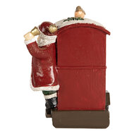 Clayre & Eef | Kerstdecoratie Kerstman met locomotief Rood 16x10x13 cm | 6PR5669