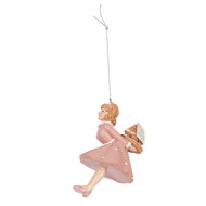 Clayre & Eef | Decoratie hanger Ballerina Roze Beige 6x6x10 cm | 6PR5304