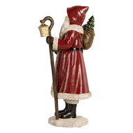 Clayre & Eef | Kerstdecoratie Kerstman Rood Wit 12x11x26 cm | 6PR5672