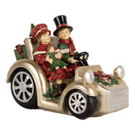 Clayre &amp; Eef   | Decoratie Kinderen in auto Goudkleurig Rood 22x14x16 cm | 6PR5675