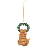 Clayre & Eef | Decoratie hanger Kat Bruin Groen 6x5x9 cm | 6PR5312