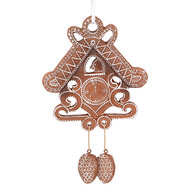 Clayre &amp; Eef   | Decoratie hanger huisje Bruin Wit 12x2x18 cm | 6PR5315