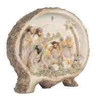Clayre & Eef | Kerstdecoratie Kerstgroep Bruin Beige 18x4x15 cm | 6PR5919