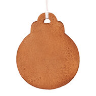 Clayre & Eef | Decoratie hanger Kerstbal Bruin Wit 8x2x10 cm | 6PR5317