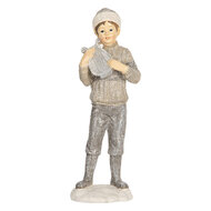 Clayre &amp; Eef   | Kerstdecoratie Kinderen set van 2 Grijs 8x7x22 cm | 6PR5920