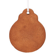 Clayre & Eef | Decoratie hanger Kerstbal Bruin Wit 8x2x10 cm | 6PR5318