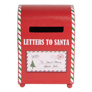 Clayre & Eef | Brievenbus Rood Wit 14x13x19 cm | 6Y5800