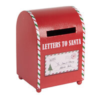 Clayre & Eef | Brievenbus Rood Wit 14x13x19 cm | 6Y5800