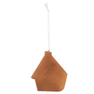 Clayre & Eef | Decoratie hanger huisje Wit Bruin 9x1x10 cm | 6PR5330