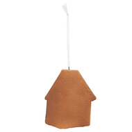 Clayre & Eef | Decoratie hanger huisje Wit Bruin 9x1x10 cm | 6PR5332