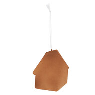Clayre & Eef | Decoratie hanger huisje Wit Bruin 9x1x10 cm | 6PR5334
