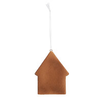 Clayre & Eef | Decoratie hanger huisje Blauw Wit 8x1x10 cm | 6PR5337