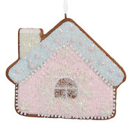 Clayre &amp; Eef   | Decoratie hanger huisje Roze Blauw 9x1x8 cm | 6PR5340