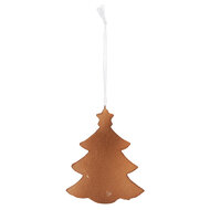 Clayre & Eef | Decoratie hanger Kerstboom Wit Bruin 9x1x10 cm | 6PR5344