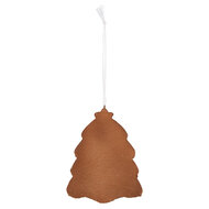 Clayre & Eef | Decoratie hanger Kerstboom Wit Bruin 8x1x10 cm | 6PR5350