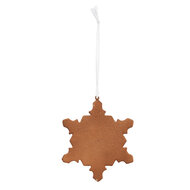 Clayre & Eef | Decoratie hanger Sneeuwvlok Wit Bruin 9x1x10 cm | 6PR5351