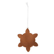Clayre & Eef | Decoratie hanger Sneeuwvlok Wit Bruin 9x1x10 cm | 6PR5352